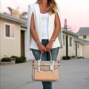 Who What Wear Ivory Cape Blazer
